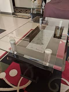 glass top center n side tables