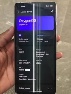OnePlus 8 5g,, 12/128 Country Lock, Screen Lines