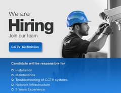 CCTV TECHNICIANS REQUIRED