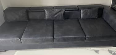 7 Seater/L Shaped/Sofa Set/Black