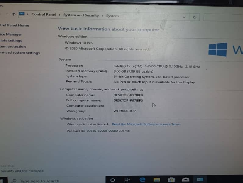 Full setup CPU Mouse Keyboard monitor 3