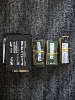 Laptop Sata 2.5", NVME , M. 2 SSD DDR3,DDR4 Ram 8GB,16GB,32GB Available