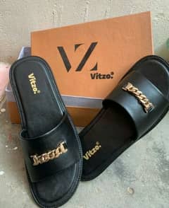 Medicated leather stylish slippers