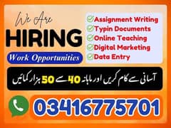 Online Part time/full time/home job/Assignments/Typing/Data entry/Ads