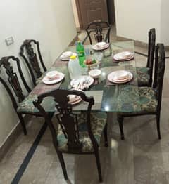 wooden Dining Table with 6 chairs