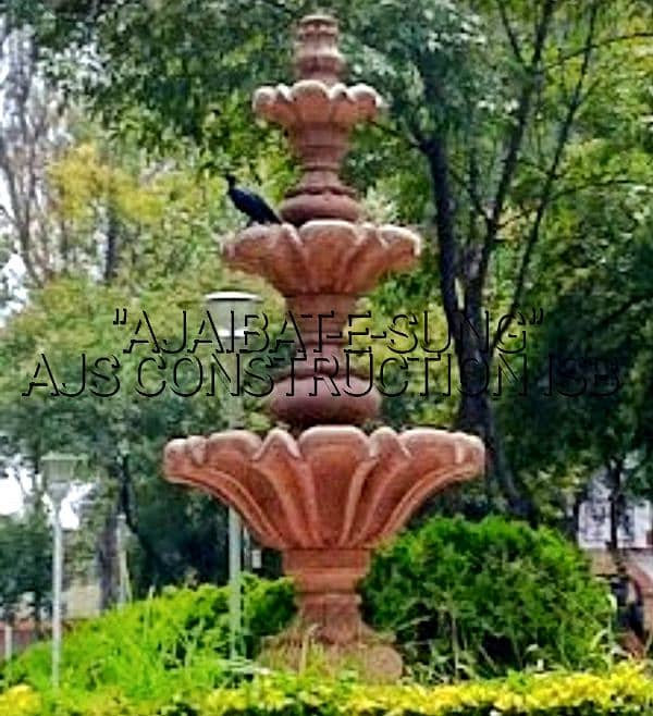 Garden Concrete Fountain, Benches, Planters 4