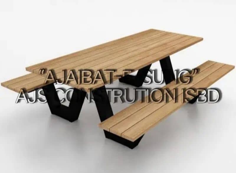 Garden Concrete Fountain, Benches, Planters 12