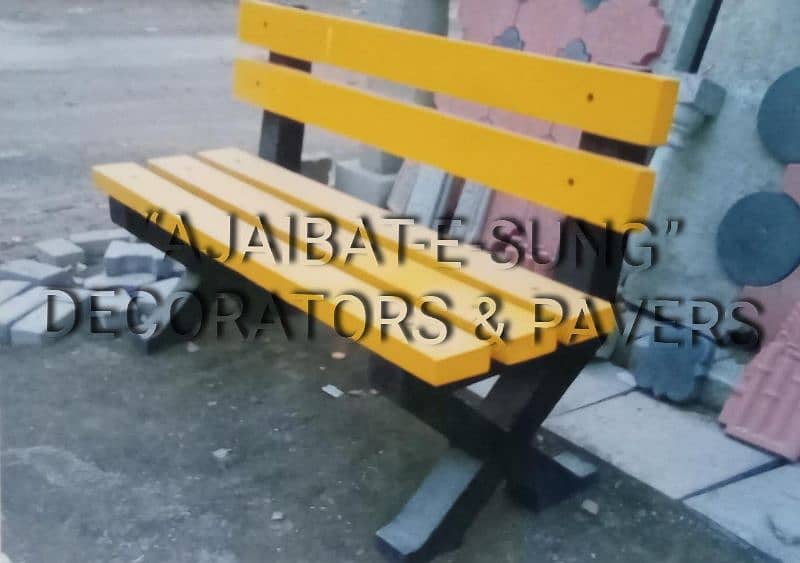 Garden Concrete Fountain, Benches, Planters 14