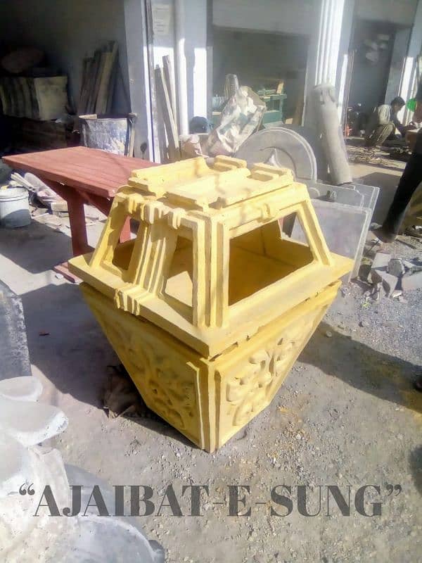Garden Concrete Fountain, Benches, Planters 18