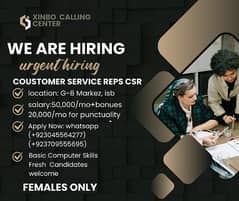 Hiring  Female- CSR