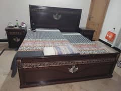 wooden bed set and dressing sale