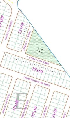 Park facing street plot for sale in E BLOCK