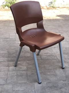 plastic chair with steel pipes legs