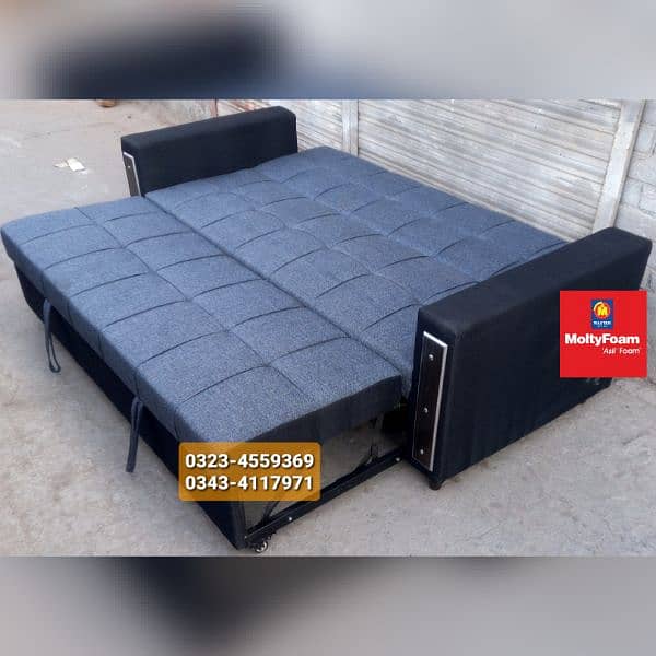 Sofa cum bed Molty double bed folding bed /Foam Mattress/Dining Table 2