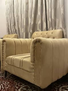 2 Single Sofa with Table - Camel Color