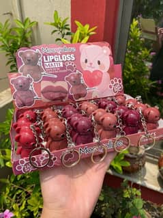Bear keychain lip Matte lipgloss Long lasting and trendy lipgloss