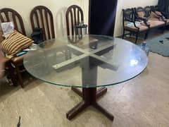 6-Chair Dining Table with Glass Front – Great Condition