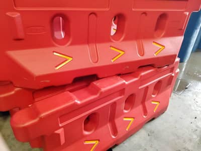 Plastic road barrier available