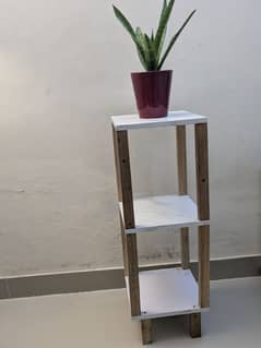 3 TIER WOODEN CORNER SHELF