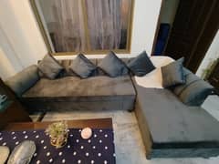 L shaped grey sofa for sale