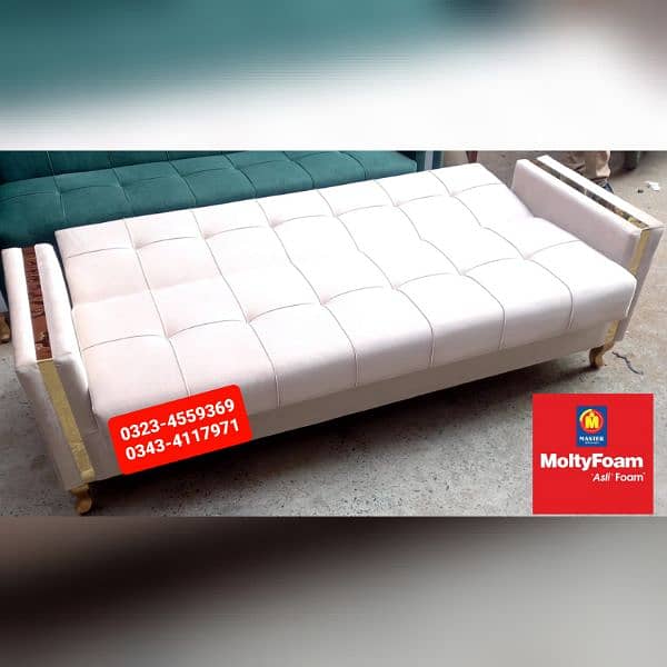 Sofa cum bed Molty double bed folding bed /Foam Mattress/Dining Table 1