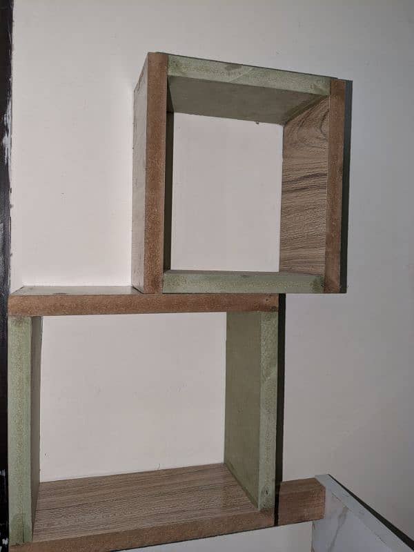 Modern Floating Wall Shelf Duo | Stylish Interlocking Design 0