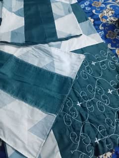 Embroidered Patchwork King Size Bedsheet