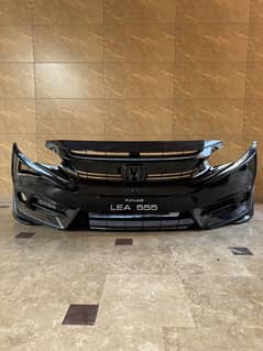 Civic x front grill with carbon fiber honda logo