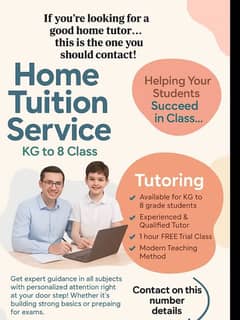 Home Tuition Available for KG to Class 8 – All Subjects