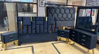 Double bed / King size bed / Dressing table / Bed set/ Wooden bed