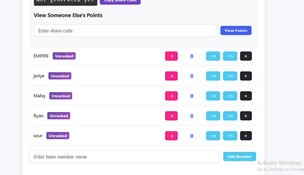 Points tracker ( html file , full ownership,copyrights after bought) 0