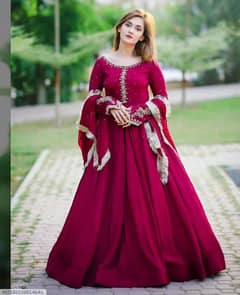 3Pcs Women's Stitcher Chiffon Embroidered Maxi Suit |Delivery is free|