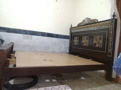 wood bed 2 side tables