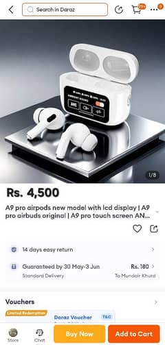 A9 pro airpods new model with lcd display