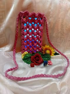 handmade crochet wool mini purse