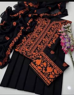 3pc cotton embriodered suit