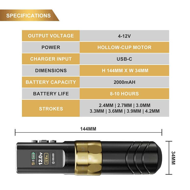 (JCONLY)Epoch R3 With Dual Battery Professional Tattoo Ma 6