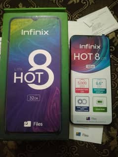 Infinix Hot 8 lite 2/32 GB in lush condition complete box PTA Approved