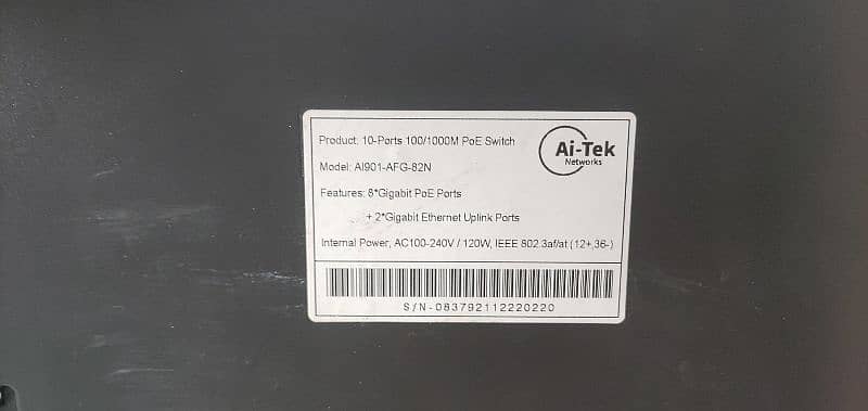 hikvision dahua ai tek 8 port Poe switch giga uplink port 2