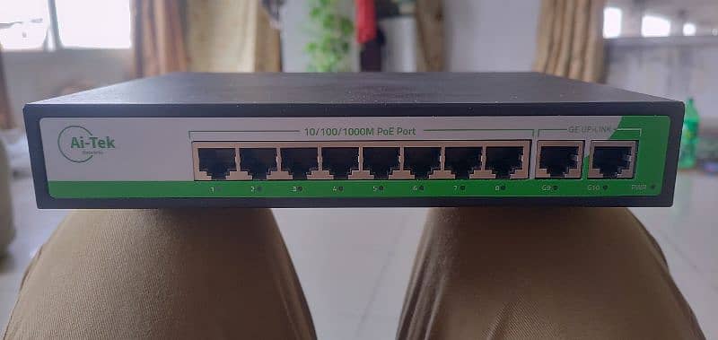 hikvision dahua ai tek 8 port Poe switch giga uplink port 5