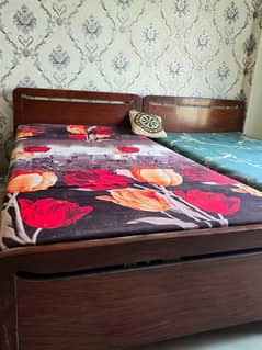 Original Wooden Beds|2 single beds for sale Lahore