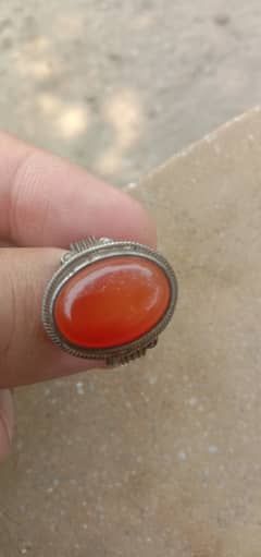 Silver ring with Aqeeq