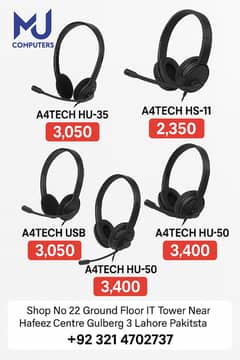 A4TECH Headphones HS-50, HS-11, HU-35, HS-5P, HU-50 Best Prices