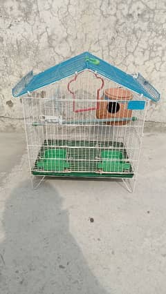 Almost New Cage with 2 Pots, 1 Matki, 1 Swing & Nesting Material.