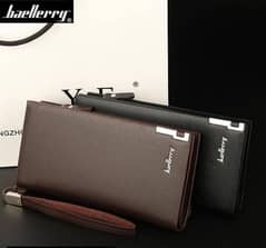 Men's Leather Plain BiFold Long Wallet