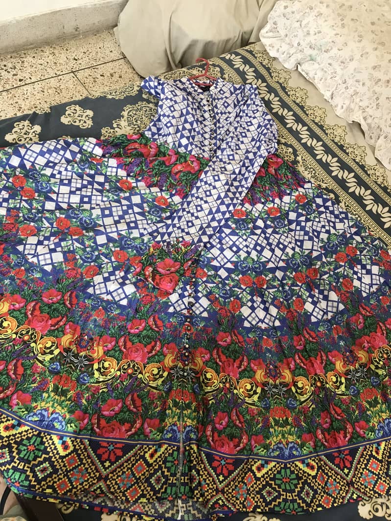 Rang ja long frock with duppata 0
