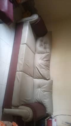 leather 5 seat sofa set