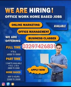 Full time and part time work available