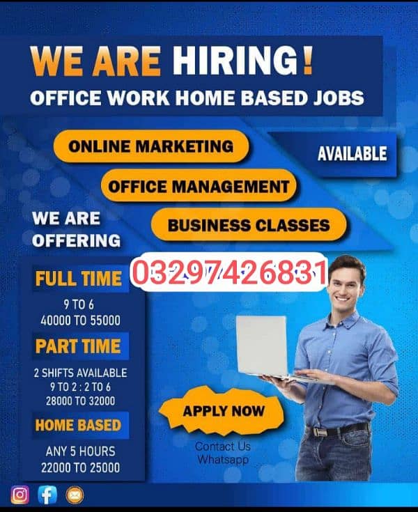 Full time and part time work available 0