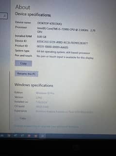 HP laptop i5-7200U 8/256
